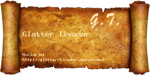 Glatter Tivadar névjegykártya